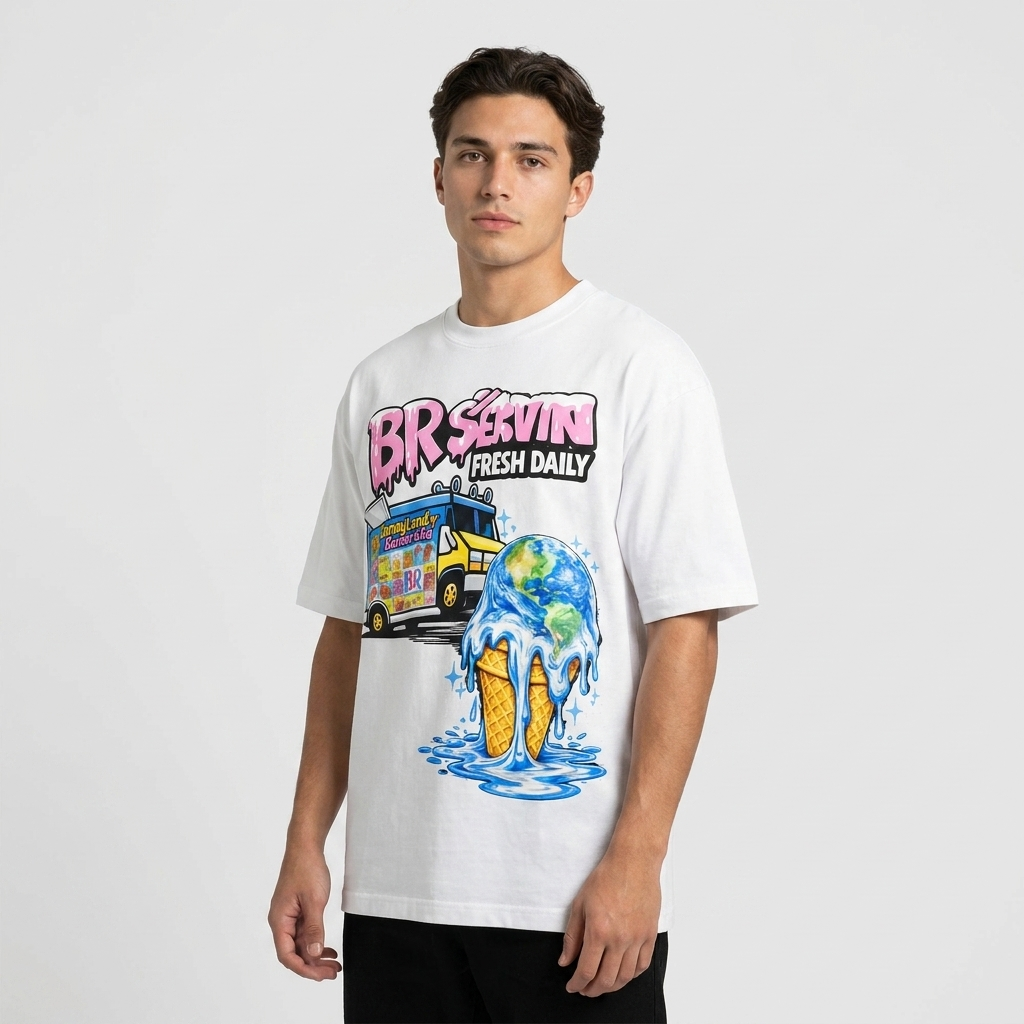 BR Servin Fresh Daily Tee White - worn by model