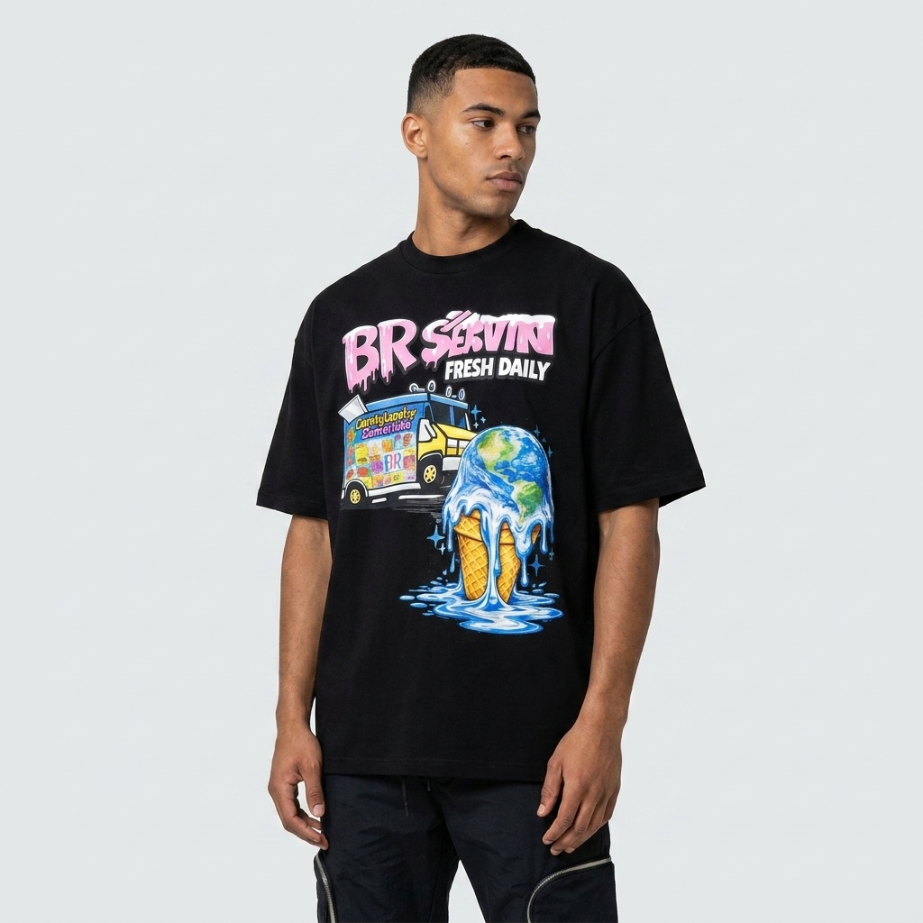 BR Servin Fresh Daily Tee Black - worn by model