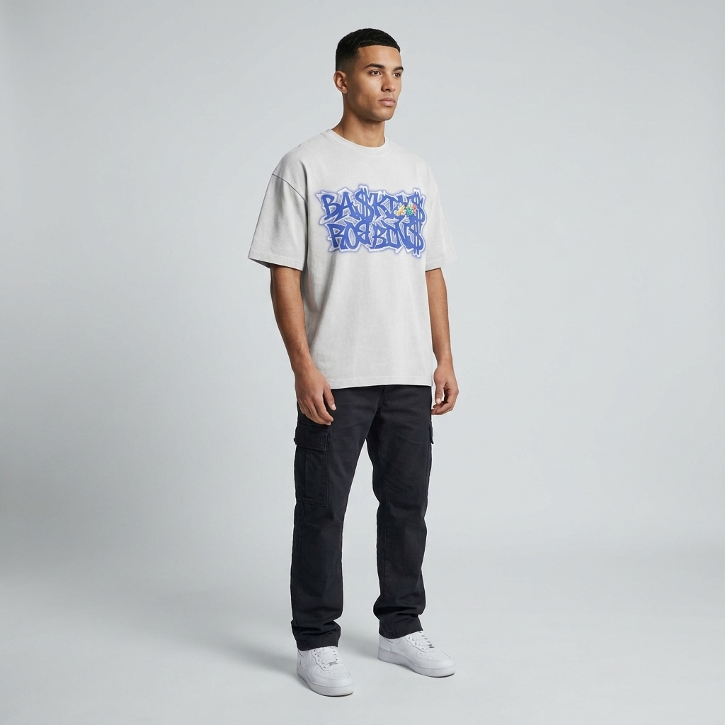 Baskins Robbins Graffiti Tee Grey - worn by model